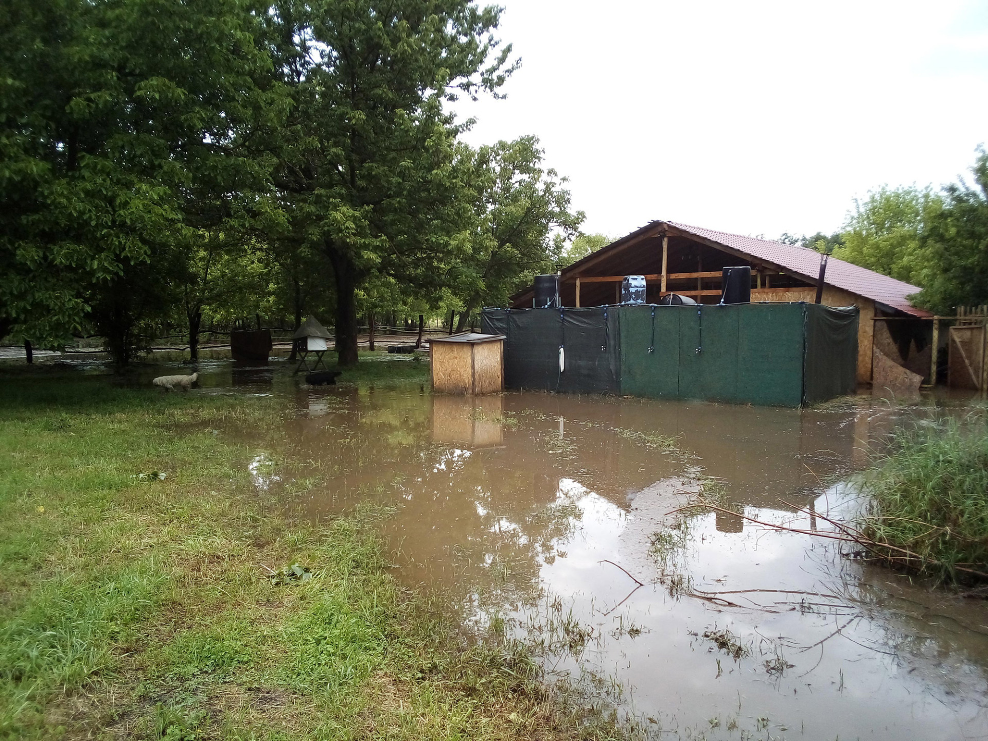 Campsite under water